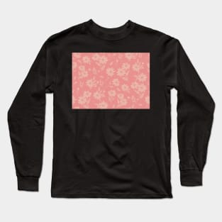 The cute flower pattern in light yellow and peach pink fresh spring colours Long Sleeve T-Shirt